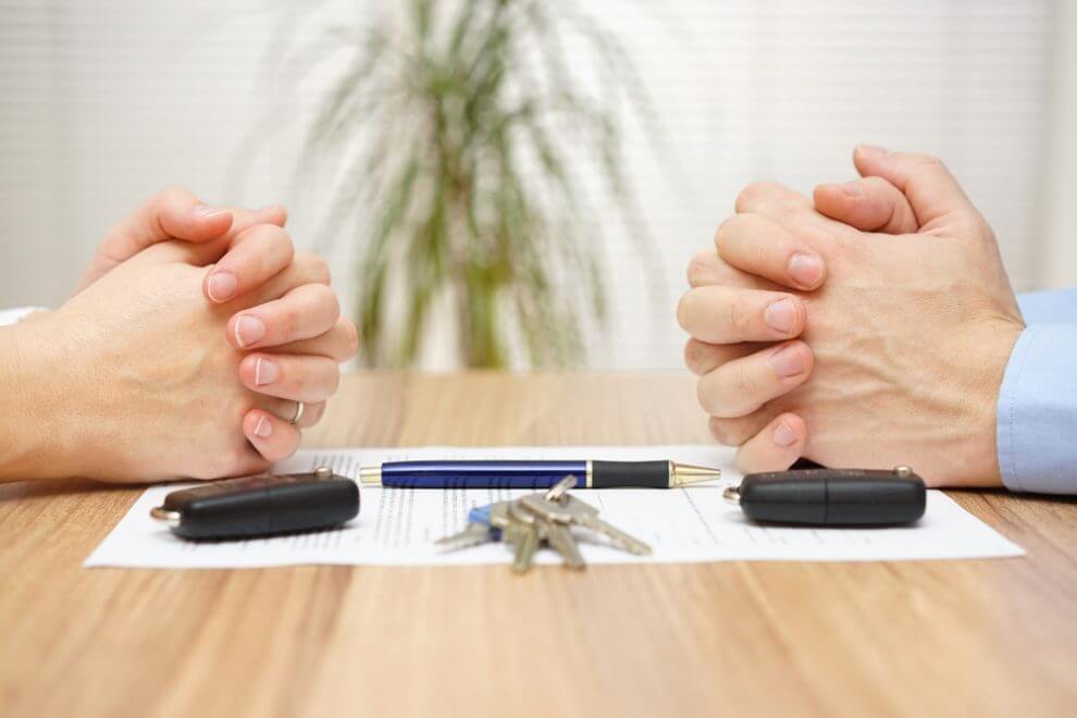 A divorce agreement between husband and wife